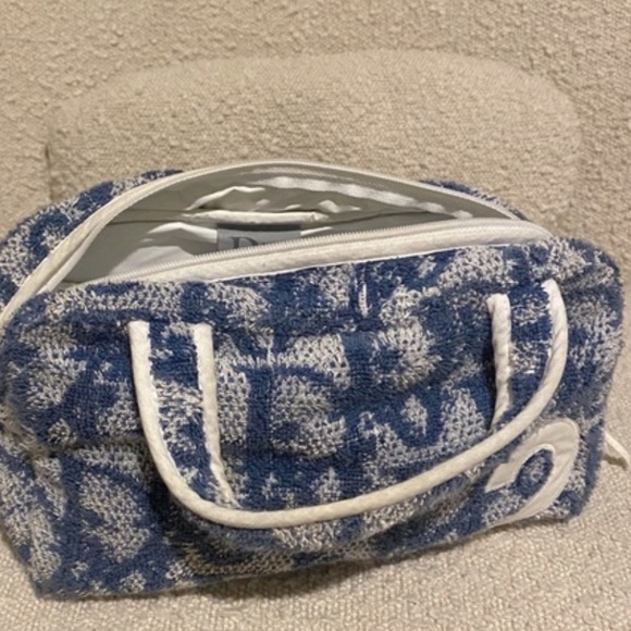 Authentic Vintage christian dior monogram terry cloth towel bag in blue - Picture 10 of 11